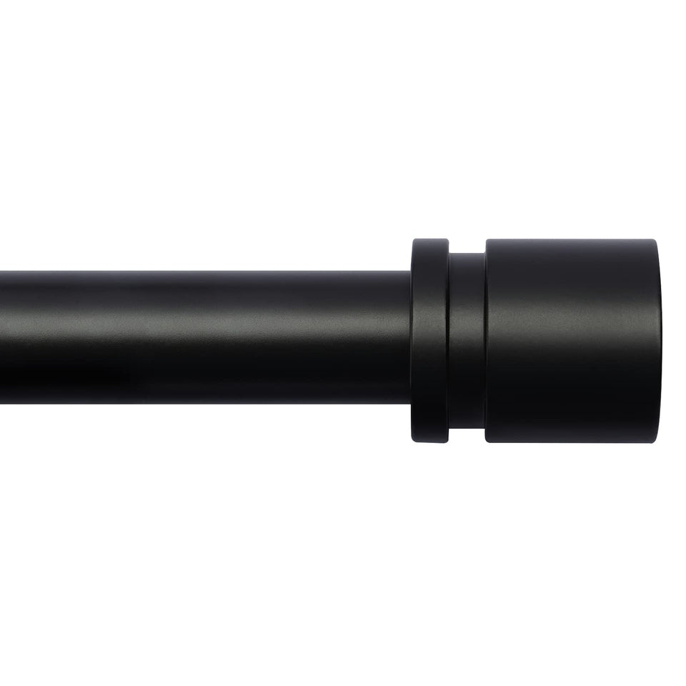 Byondeth adjustable-length curtain rod in black for flexible window coverage
