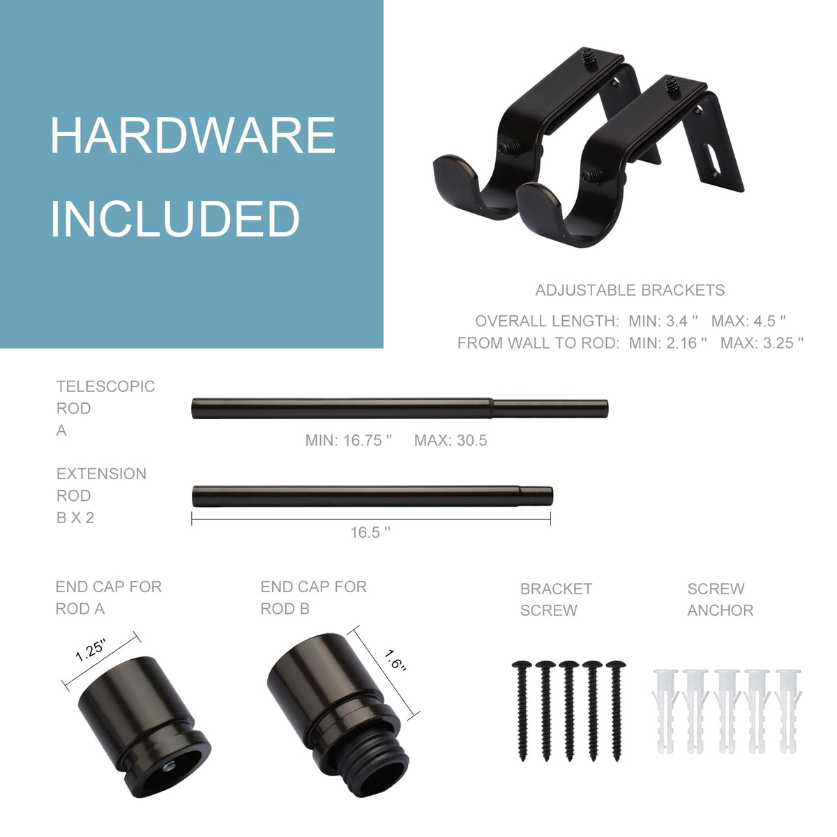 Byondeth curtain rod aluminium end cap detailing for durable finish