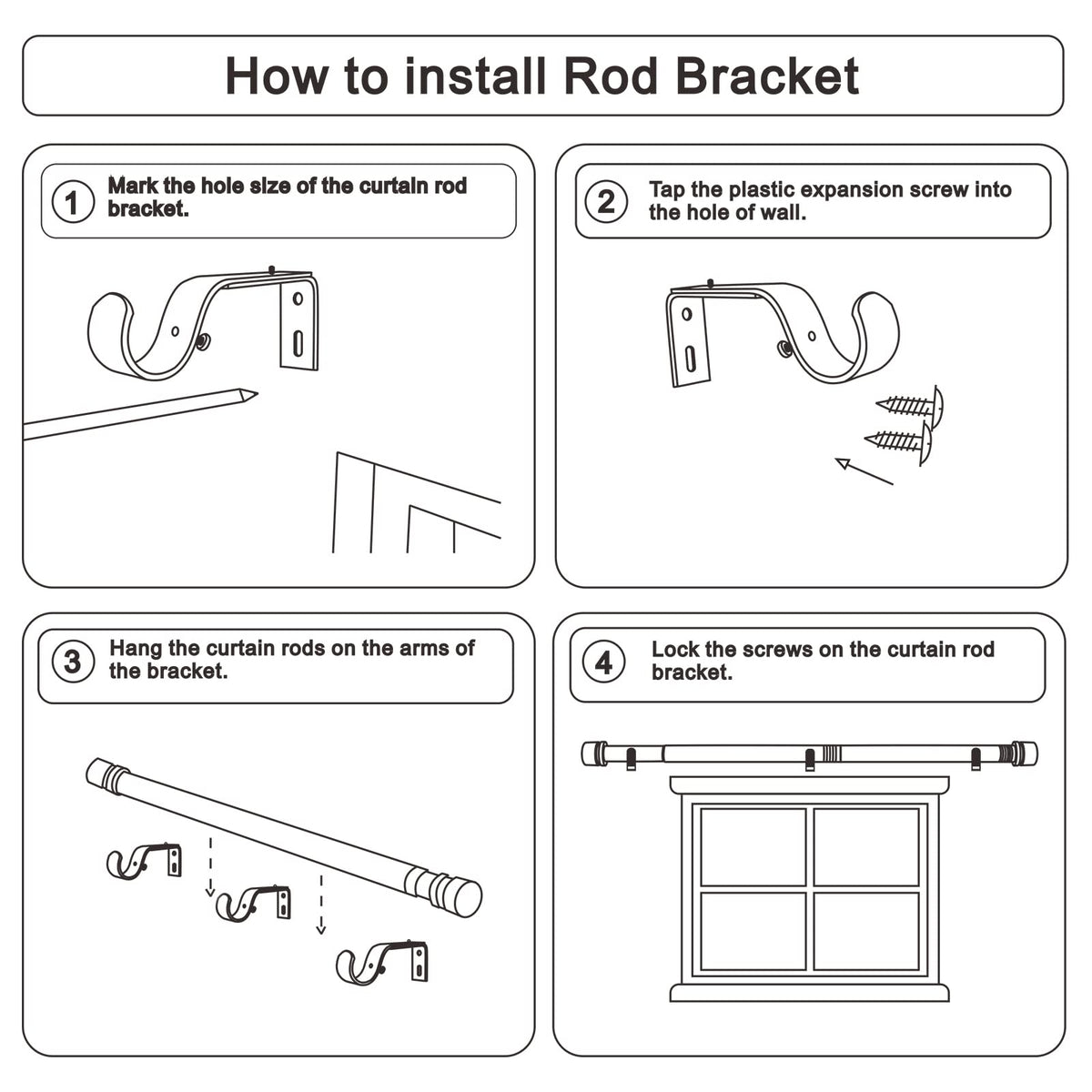 Byondeth curtain rod works with grommet, back tab, and rod pocket curtains