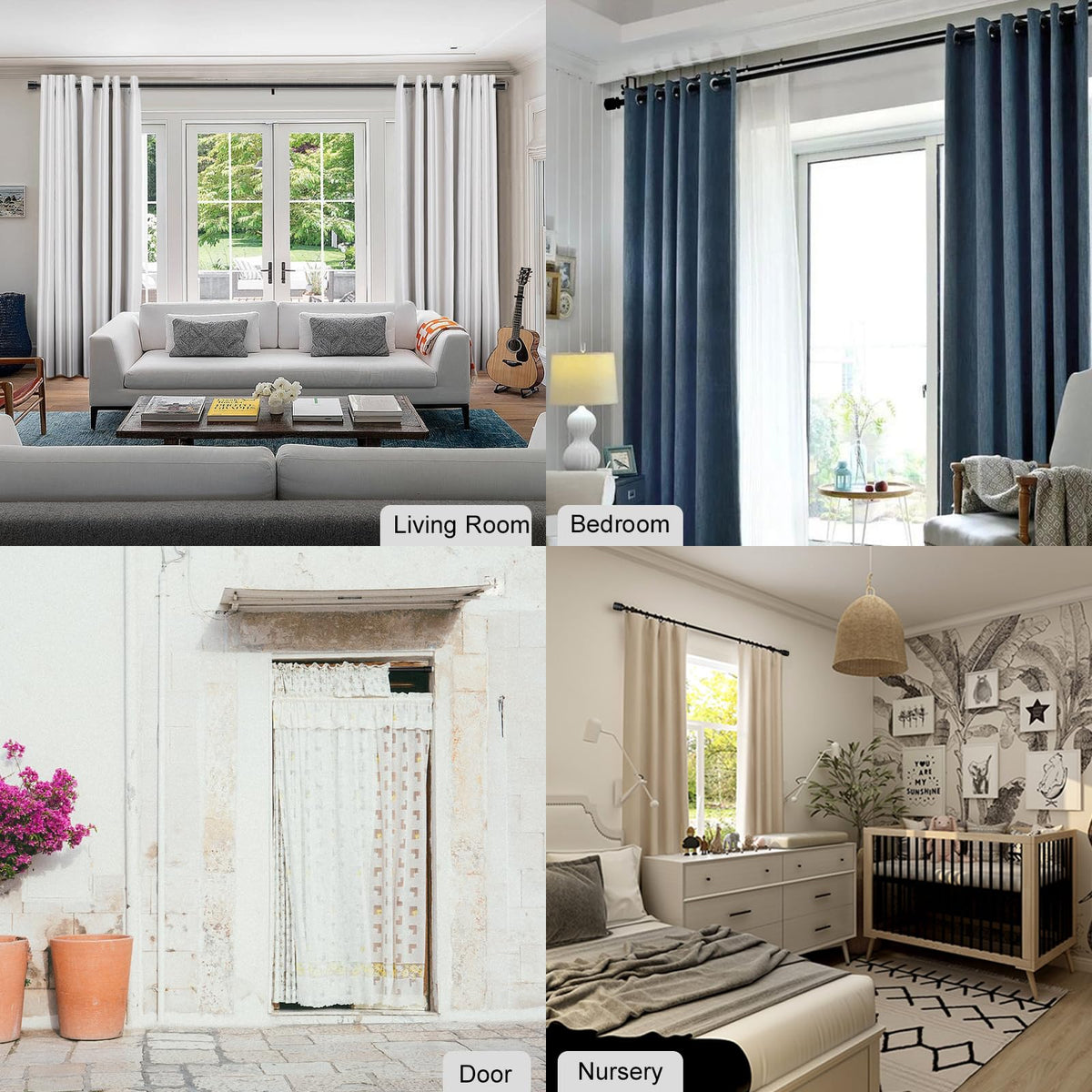 Byondeth 1-inch diameter rod provides sturdy support for drapes of varying weights