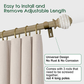Byondeth curtain rod 1 inch diameter for sturdy drapery support