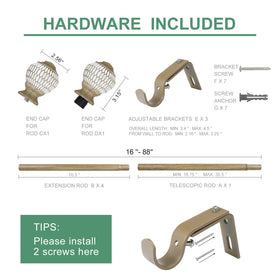 Byondeth heavy-duty rod supports up to 50 pounds for thick curtains