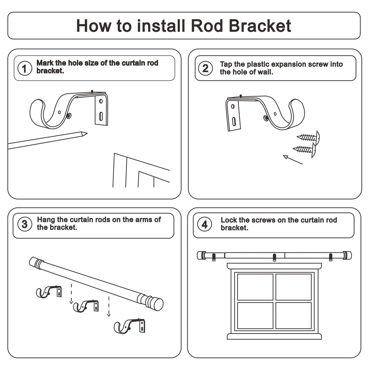 Byondeth curtain rod suitable for grommet tab top and rod pocket curtains