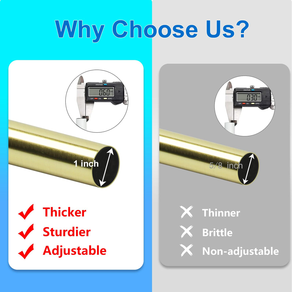 Compatible with grommet, back tab, rod pocket, and tab-top curtains.