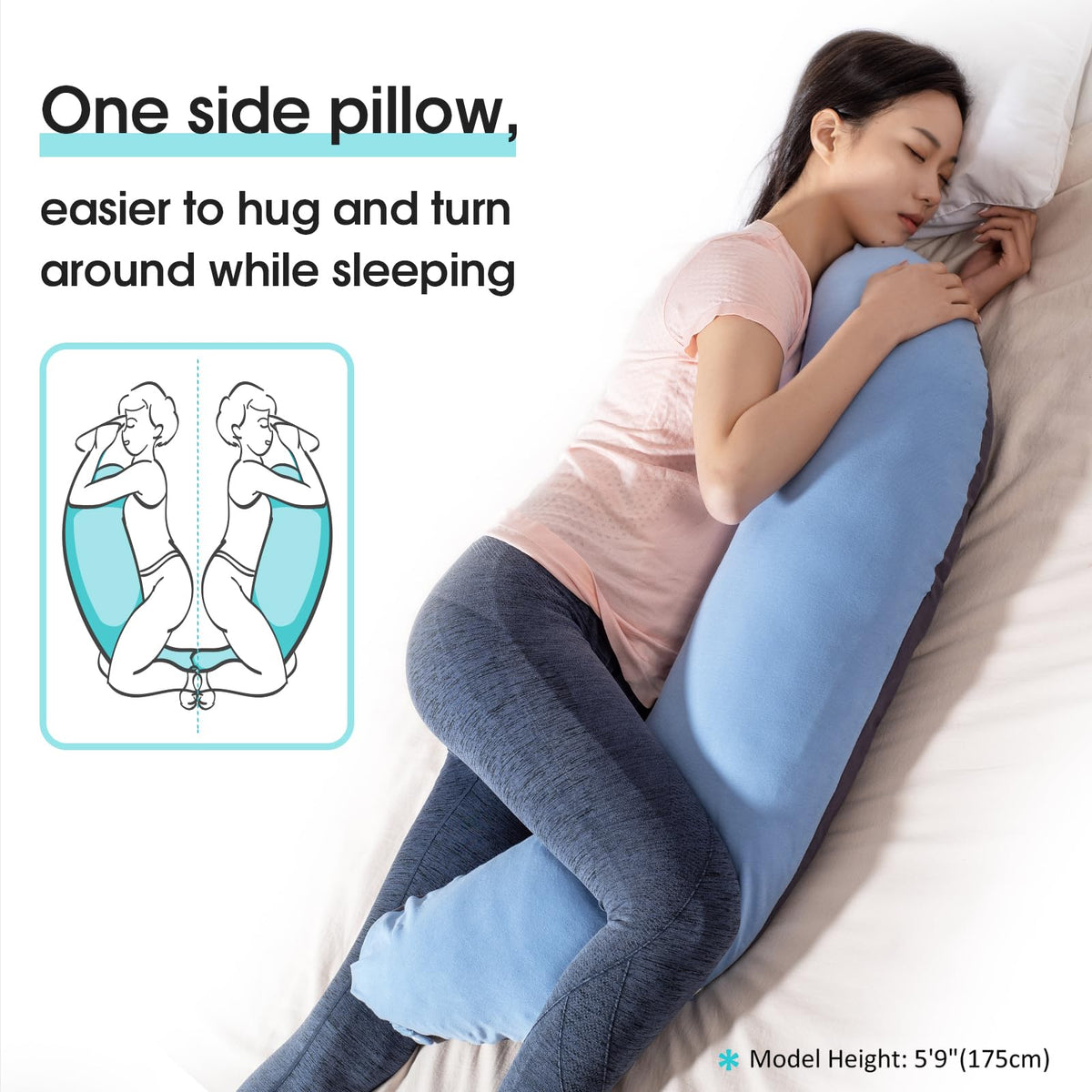 BYRIVER 39-inch C-shaped pillow arm-support for relaxed posture.