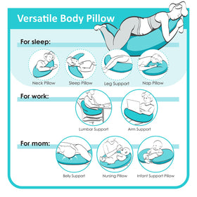 BYRIVER 39-inch C-shaped pillow belly-support for pregnancy comfort.