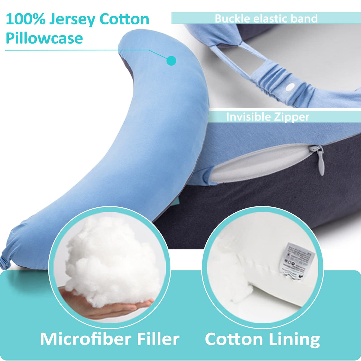 BYRIVER pillow with removable cover for easy cleaning and care.