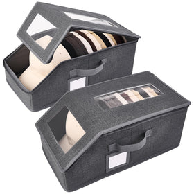BYSOQIJAH hat-storage 2-pack with clear window for quick cap selection.