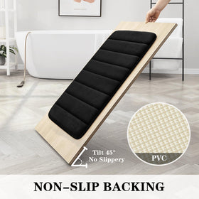 BYSURE anti-slip backing close-up highlights secure grip on bathroom floor.