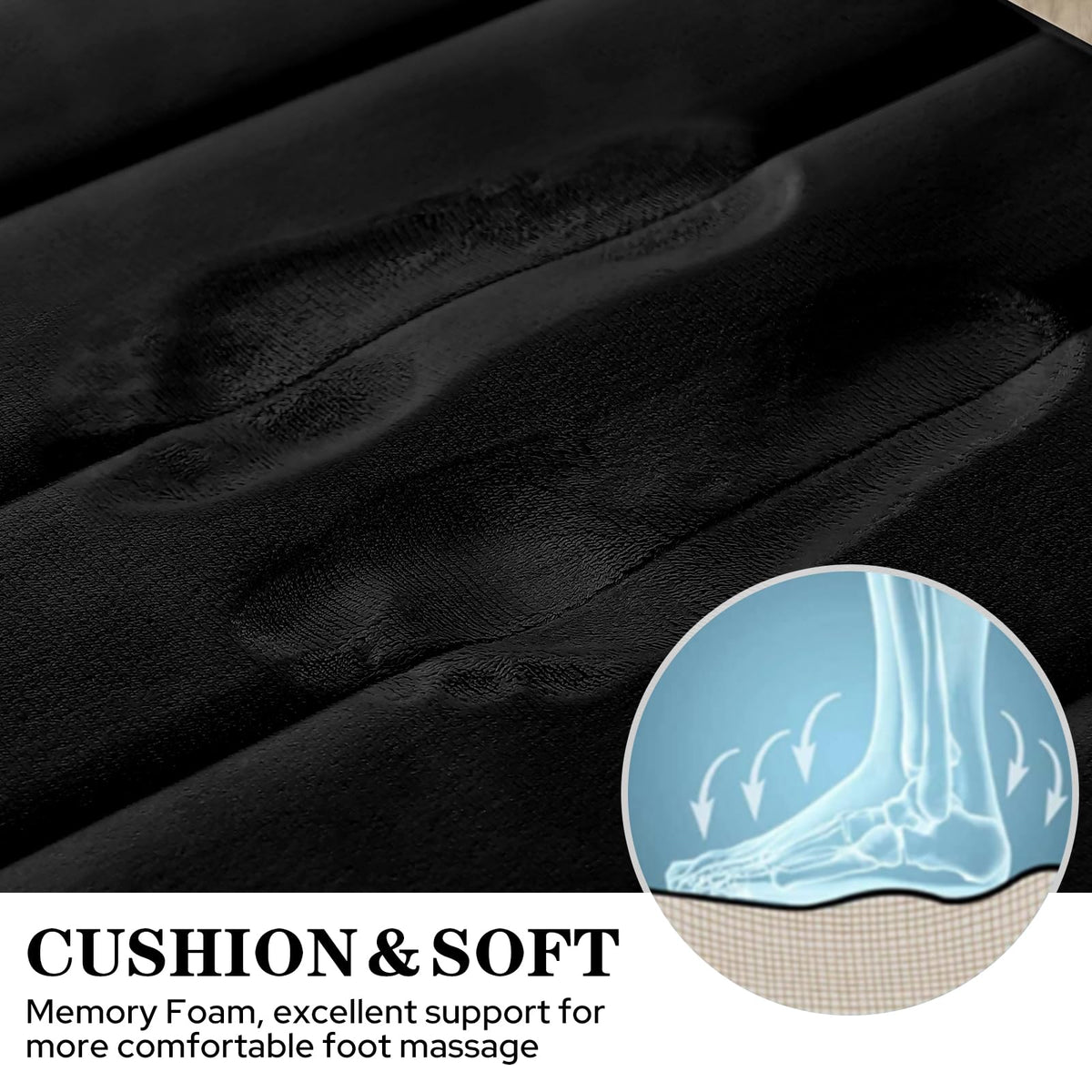 BYSURE black memory foam bath rug set 3pc texture close-up shows soft fibers.