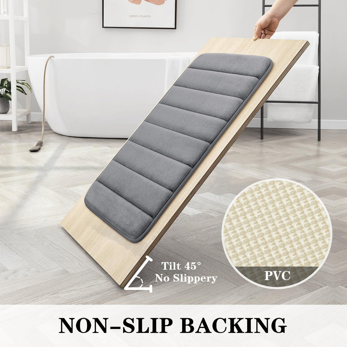 BYSURE U-shaped contour rug detail for toilet-area fit