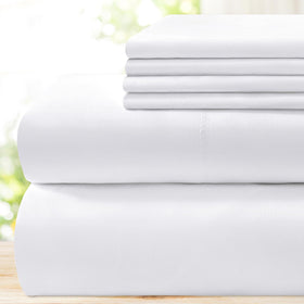 BYSURE Hotel Luxury flat sheet white with deep-pocket fit for thick mattresses