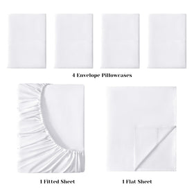BYSURE white pillowcase close-up showing smooth microfiber texture for restful sleep
