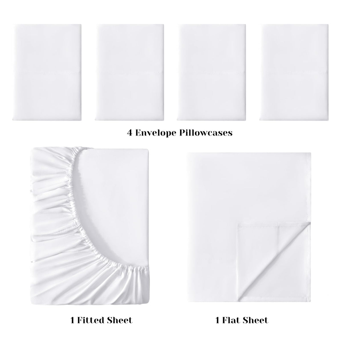 BYSURE white pillowcases paired with set for crisp, wrinkle-free pillows.
