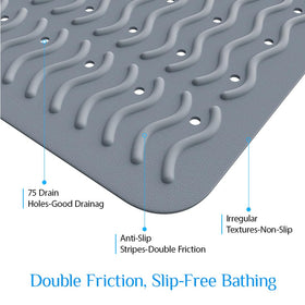 BYTANA tub mat highlighting 194 suction cups for stable placement during showers.