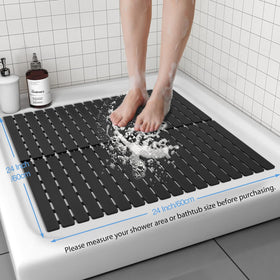 BYTANA 24x24 square mat covers tub area for broad protection