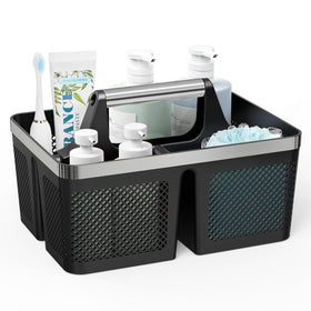 BYUNER Black Shower Caddy with handle for easy transport and organization