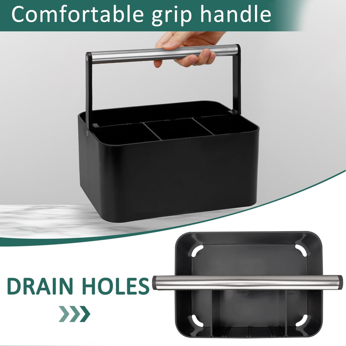 BYUNER shower caddy drainage holes keep items dry and clean