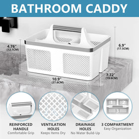 BYUNER plastic shower caddy dorm compartments keep items organized.