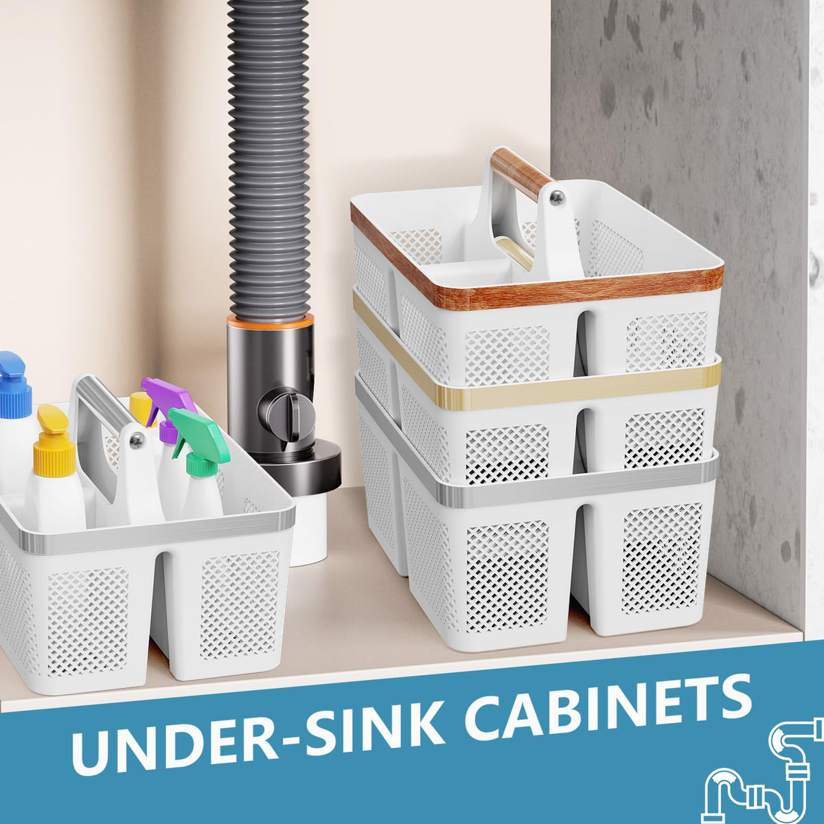BYUNER durable ABS caddy is rust-proof and water-resistant.