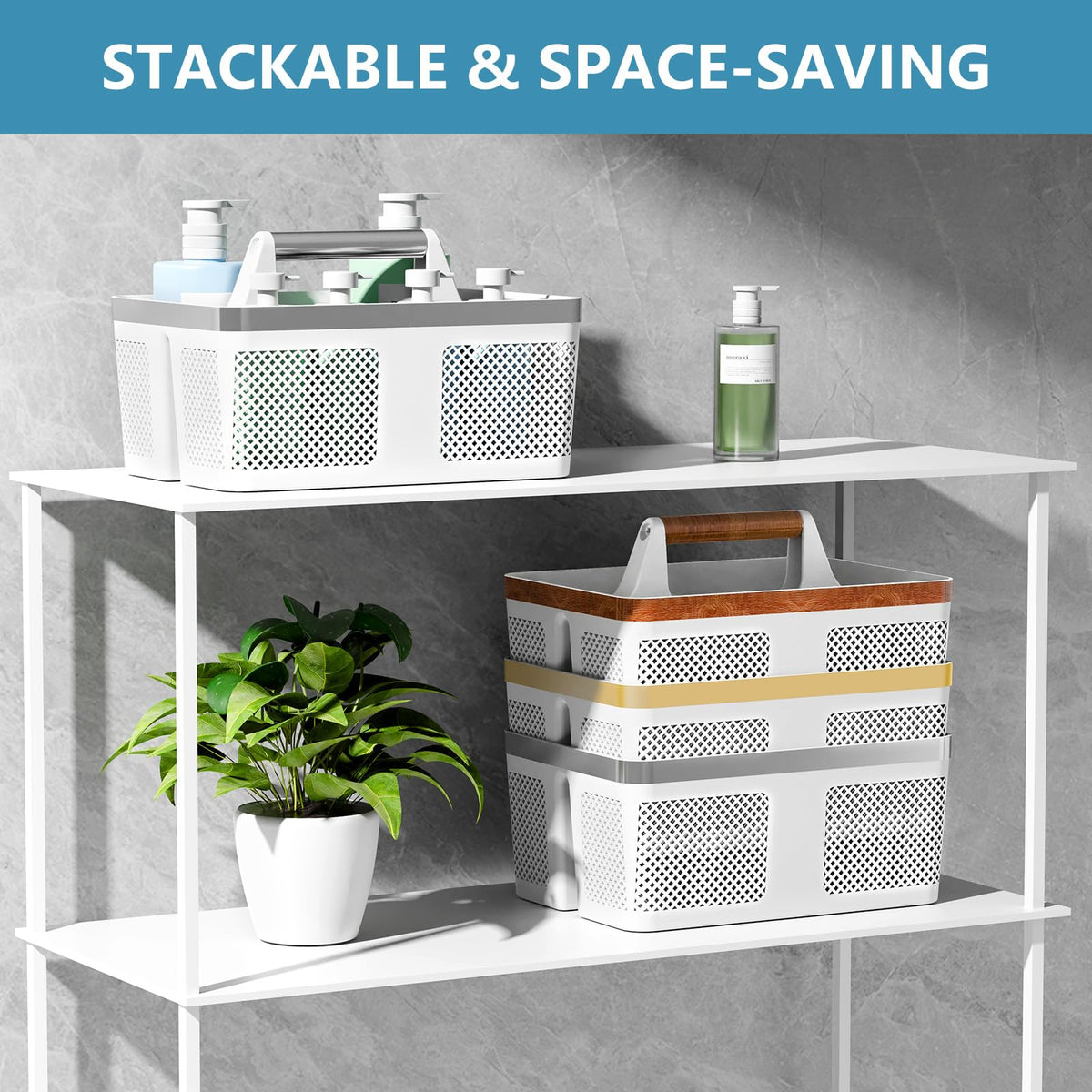 BYUNER shower caddy dorm easy to rinse and wipe clean after use.
