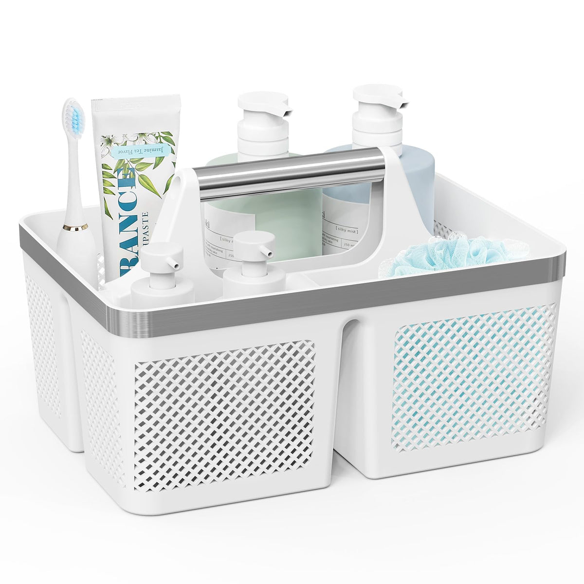BYUNER shower caddy dorm with built-in handle for easy transport.