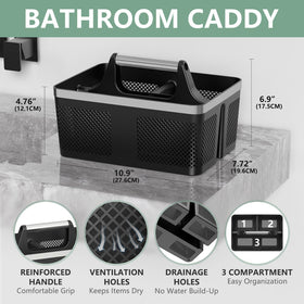 BYUNER Portable bathroom caddy shown in compact dorm-use size