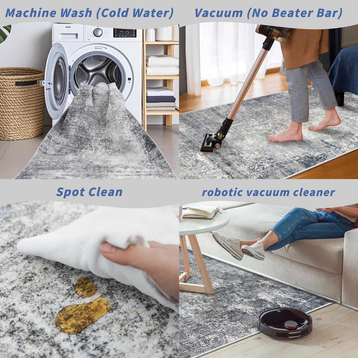 BYYVOO versatile 3x6 runner for bedroom, hallway, or kitchen with durable fabric.
