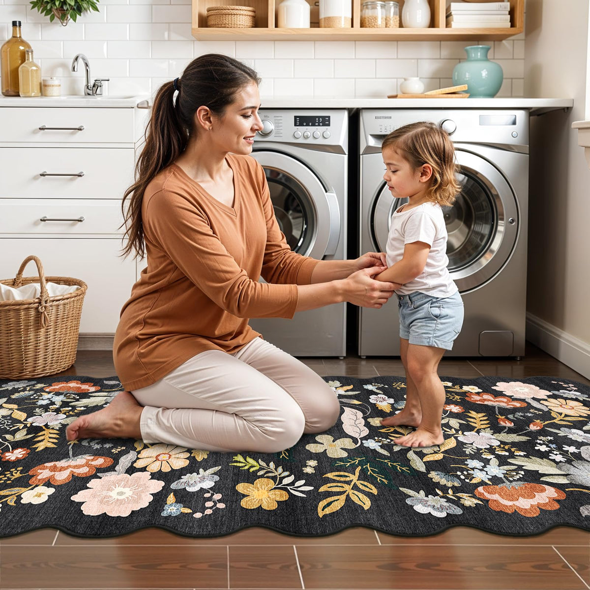 BYYVOO floral hallway runner detailed pattern enhances home decor versatility.