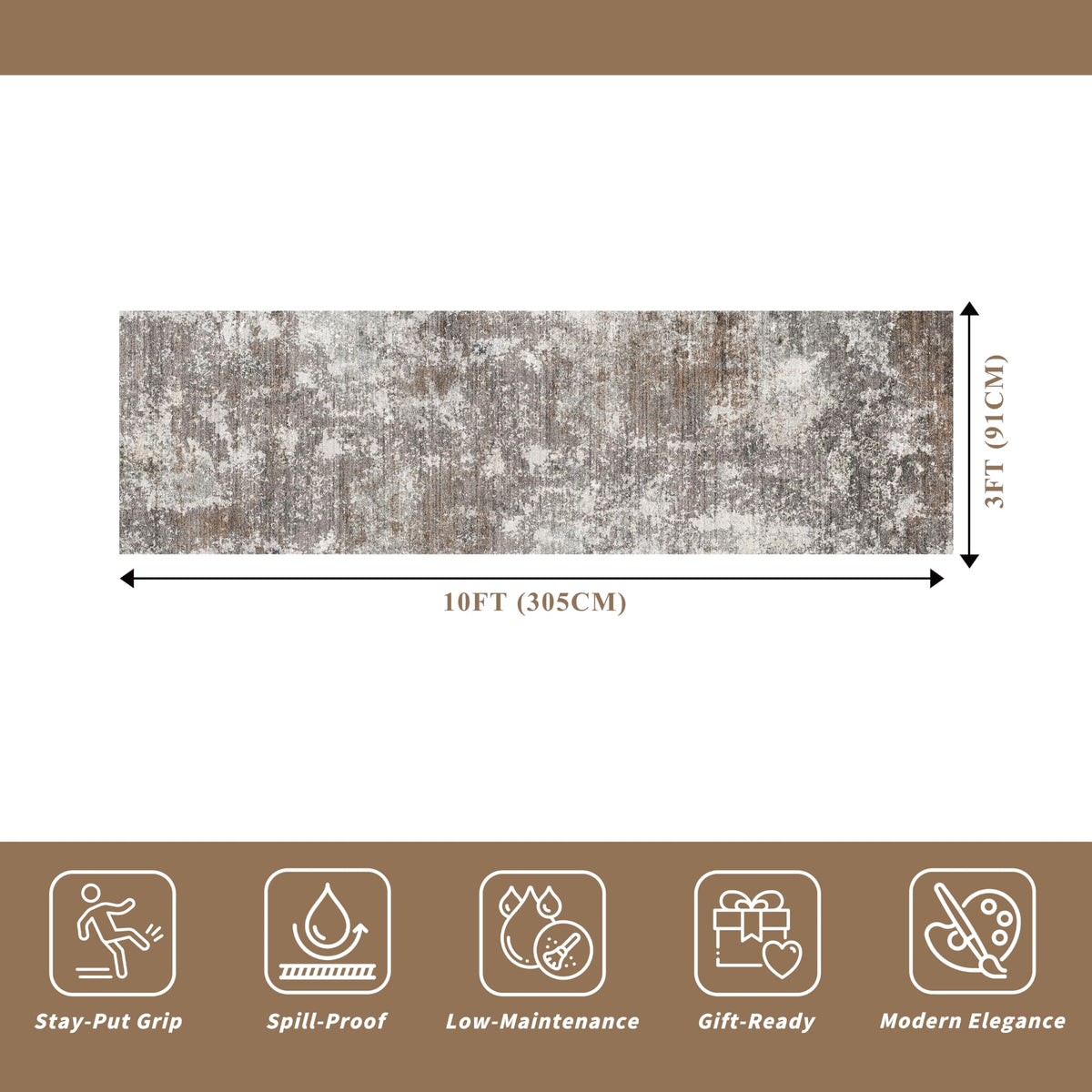 BYYVOO washable kitchen floor rug 3x10 for easy cleanups after meals.