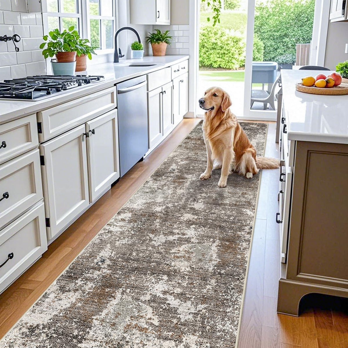 BYVYVOO long hallway runner with non-slip backing for stable hallways