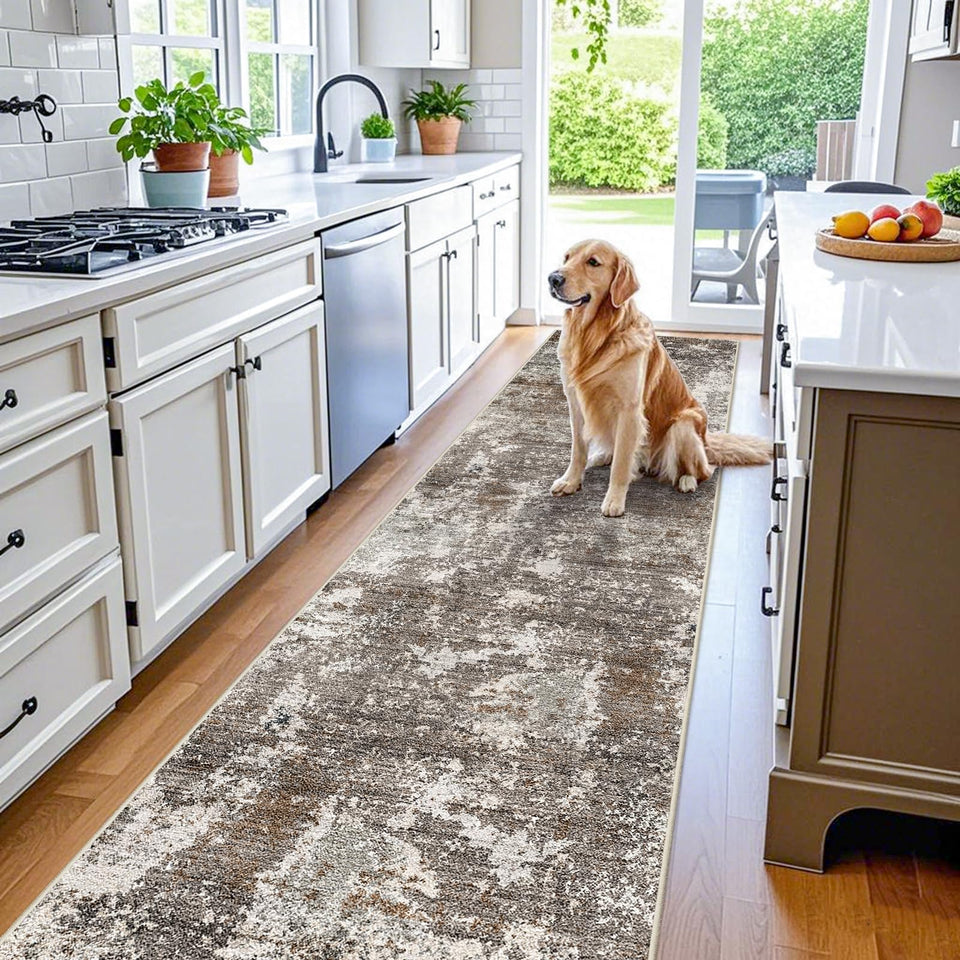 BYVYVOO long hallway runner with non-slip backing for stable hallways