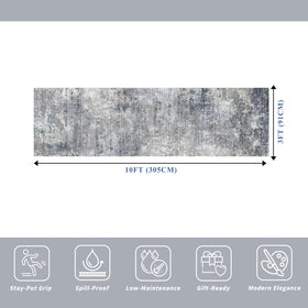 BYYVOO rug with non-slip rubber backing for stable, slip-free floors