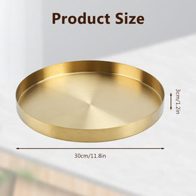 BYZCYSG stainless steel vanity tray on dresser organizing cosmetics with refined style.