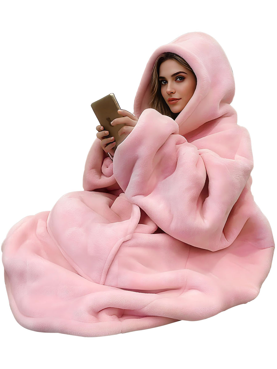 C hello cloud oversized hoodie blanket on couch delivers cozy warmth for relaxing evenings.