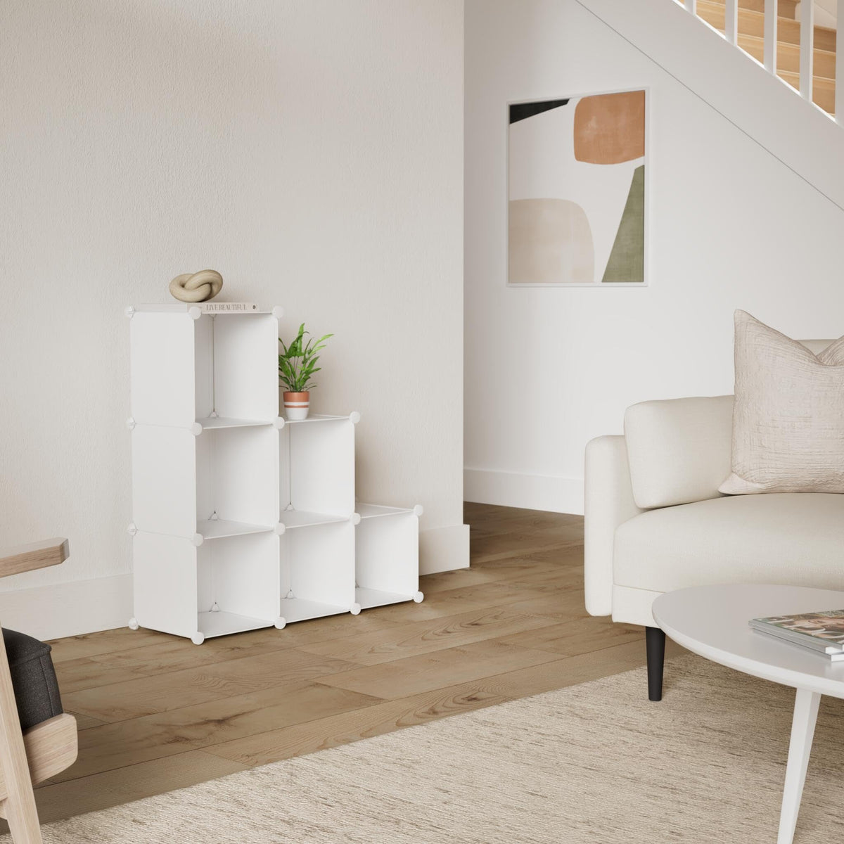C&AHOME 6-cube modular system organizes books, toys, and decor.
