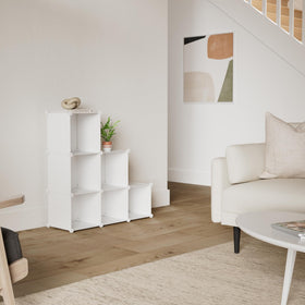 C&AHOME 6-cube modular system organizes books, toys, and decor.