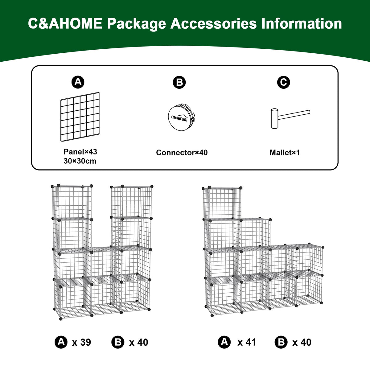C&AHOME Wire Cube Storage bedroom storage for clothes and essentials.