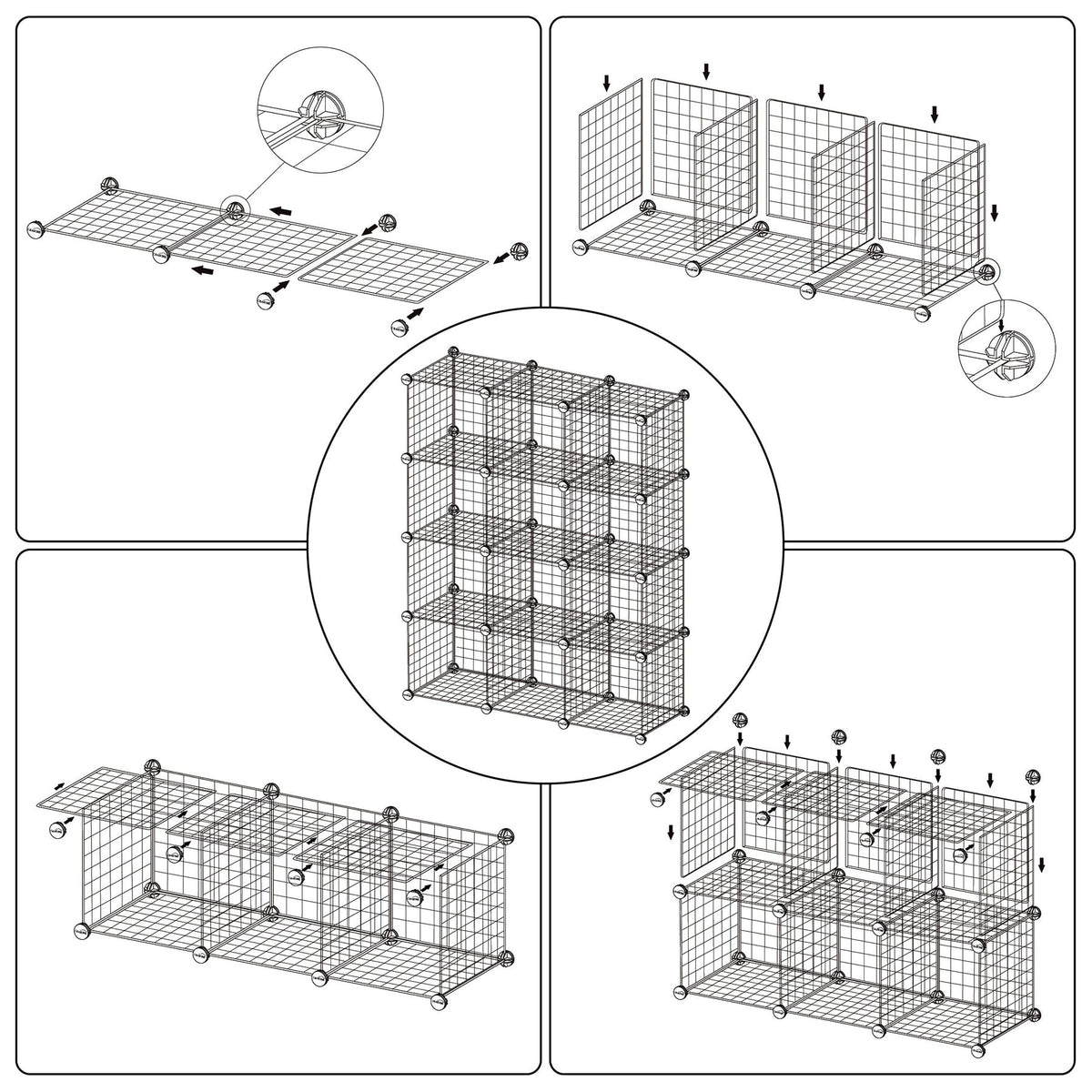 C&AHOME Wire Cube Storage easy assembly with clear instructions.