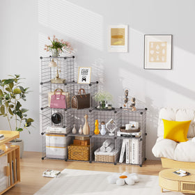 C&AHOME Wire Cube Storage metal grid panels provide sturdy support for items.