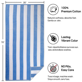 cabanana 100 percent cotton soft towel ready for beach drying and lounging
