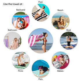 cabanana towel ideal for beach, camping, gym, spa, or home use