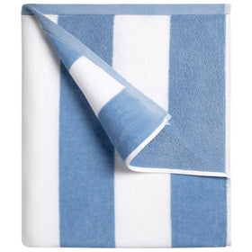 cabanana large oversized beach towel with blue stripe for generous sunbathing coverage