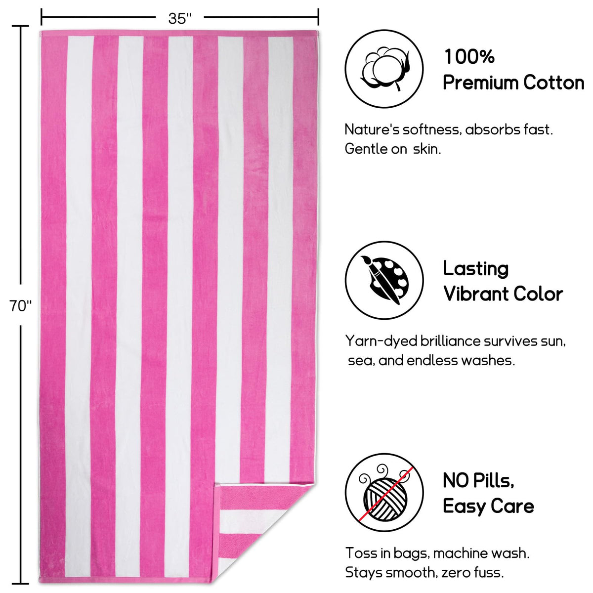 cabanana oversized 35x70 towel provides full body coverage for lounging