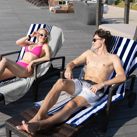 Cabanana oversized towel doubles as a wrap for shade and coverage