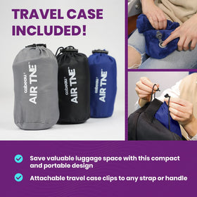 Cabeau Air TNE travel pillow ready for on-the-go use in cabin.