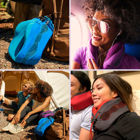 Cabeau Evolution Cool neck pillow supports neck from all angles on trips.