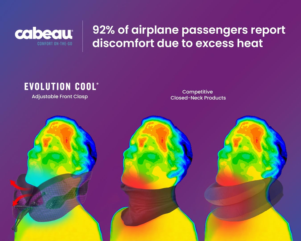 Cabeau Evolution Cool neck pillow compresses to half size for travel.