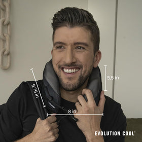 Cabeau Evolution Cool neck pillow earphone friendly design keeps headphones in place.