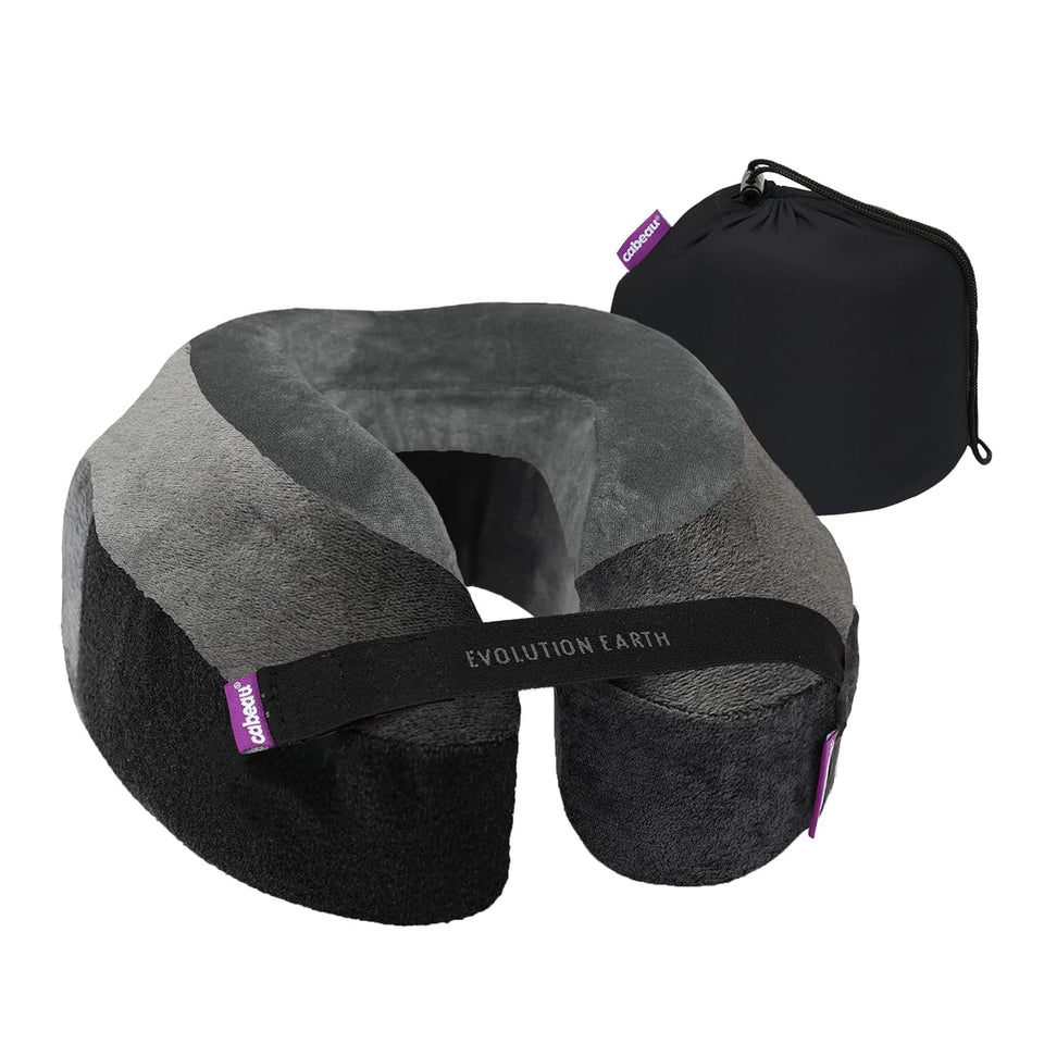 Cabeau Evolution Earth Deluxe Wind pillow with 360° neck support for travel.